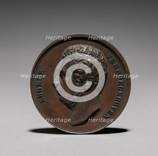 Medal: Eugene Verboeckhoven (obverse), 1800s. Creator: Unknown.
