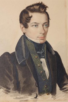 Portrait of Sergei Fyodorovich Plautin (1798-1881), 1830s. Creator: Hampeln, Carl, von (1794-after 1880).