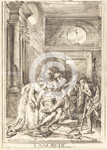 The Death of Tancred [left], 1760. Creator: Gabriel de Saint-Aubin.