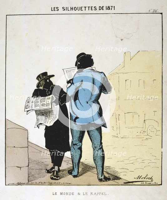 'Le Monde et le Rappel', 1871. Artist: Moloch
