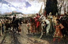 The Surrender of Granada, painted from 1879 to 1882. Delivery of the keys of the city to the Cath…