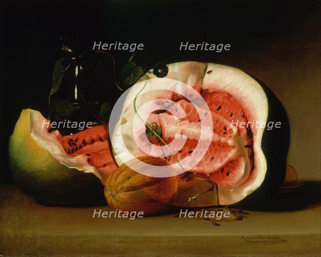 Melons and Morning Glories, 1813. Artist: Peale, Raphaelle (1774-1825)