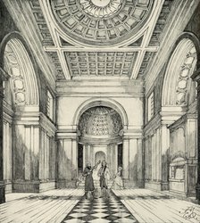 'Interior of Ayot St. Lawrence Church, Hertfordshire', (1938). Artist: Unknown.