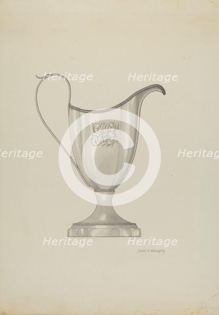 Monogrammed Silver Cream Pitcher, c. 1937. Creator: David P. Willoughby.