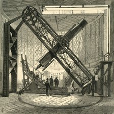'The Great Equatorial Telescope in the Dome, Greenwich Observatory', (c1878). Creator: Unknown.