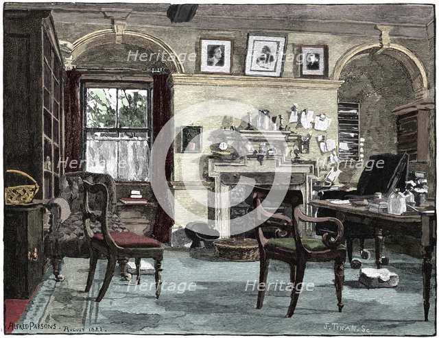 Darwin's study at Down House, his home near Beckenham, Kent, 1883. Artist: Unknown.
