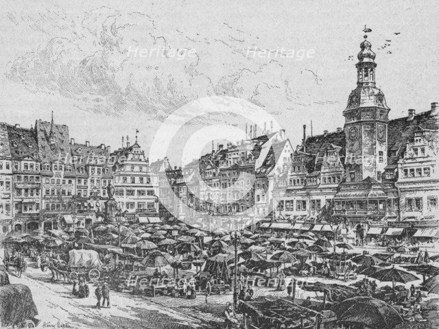 'Leipzig: The Market Place', 1902. Artist: Henry Dustin.