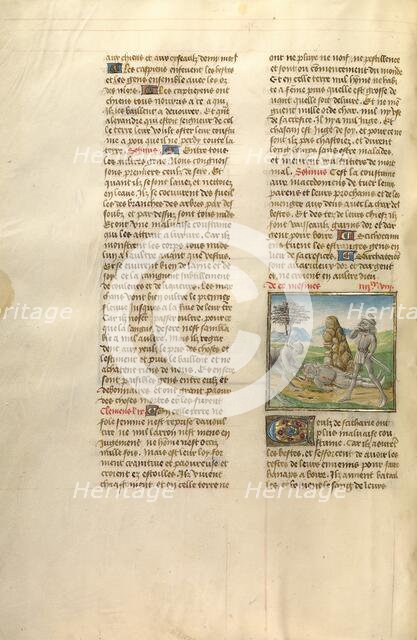 A Scythian Drinking the Blood of a Slain Enemy; Miroir Historial, about 1475. Creator: Unknown.