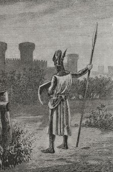 James I before the walls of Valencia, 1238, (1890). Creator: Unknown.