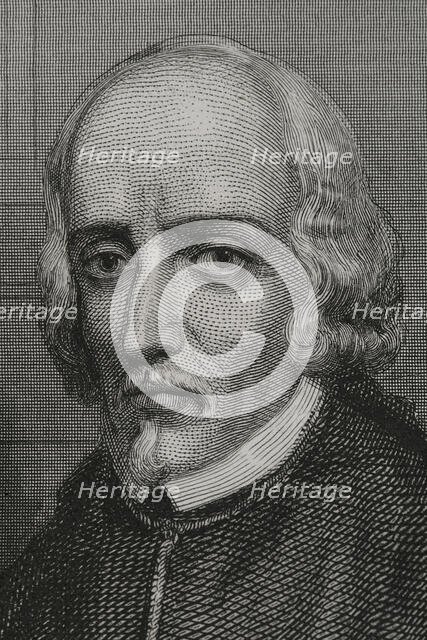 Pedro Calderón de la Barca, (1600-1681), Baroque Spanish writer of the Golden Age and Knight...1856. Creator: Charles Geoffroy.