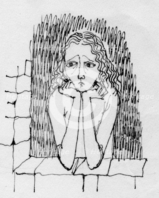 Worried woman, c1950. Creator: Shirley Markham.