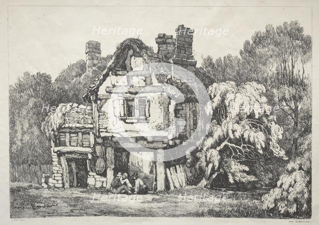 A Series of Ancient Buildings and Rural Cottages in the North of England: Near Ashbourn, 1821. Creator: Samuel Prout (British, 1783-1852).