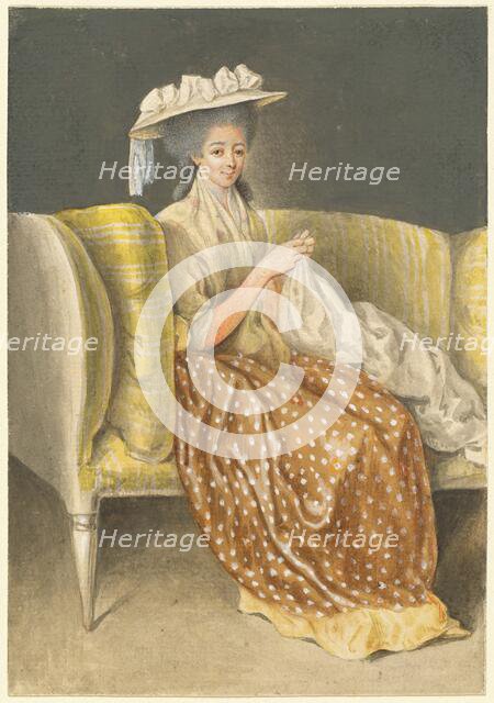 Portrait of a Lady Sewing. Creator: Daniel Nikolaus Chodowiecki.