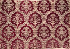 Brocaded velvet panel with Italianate pattern, 1575-1625. Creator: Unknown.