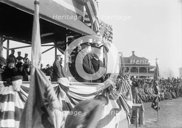 Woodrow Wilson and Newton Diehl Baker, Fort Myer Officers' Training School, 1917.  Creator: Harris & Ewing.