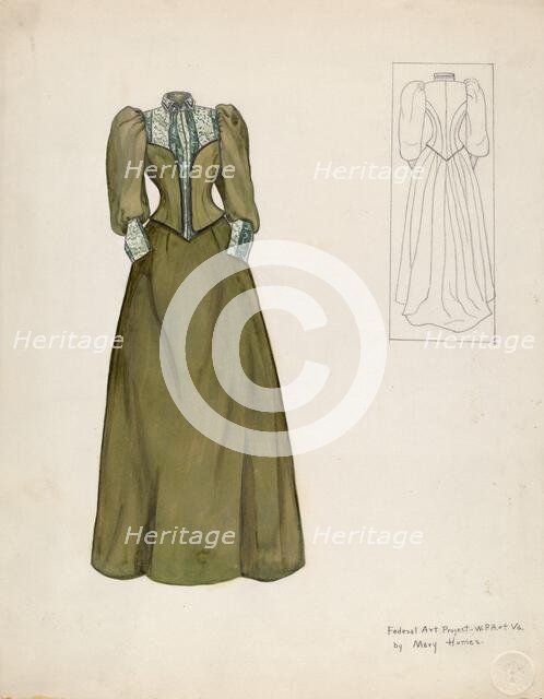 Dress, c. 1937. Creator: Mary E Humes.