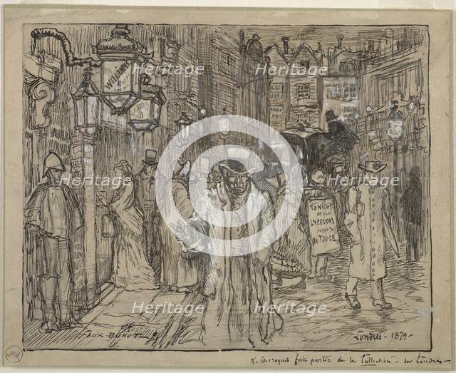 Street Scene in London, 1879. Creator: Félix Hilaire Buhot (French, 1847-1898).