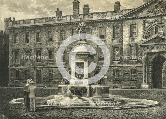 'The Fountain, King's College, Cambridge', late 19th century.  Creator: Unknown.