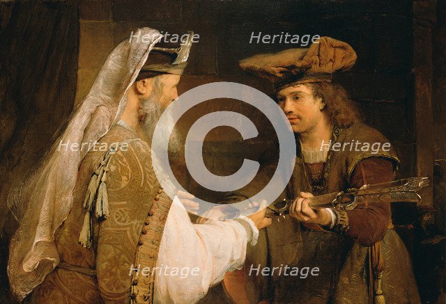 Ahimelech giving the sword of Goliath to David, 1680s. Artist: Gelder, Aert de (1645-1727)
