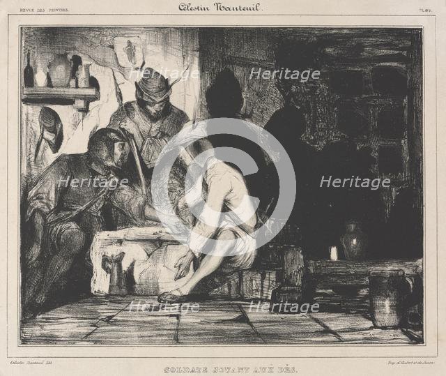 Soldiers Playing Dice, 1900s. Creator: Célestin François Nanteuil (French, 1813-1873); Aubert & Junca.