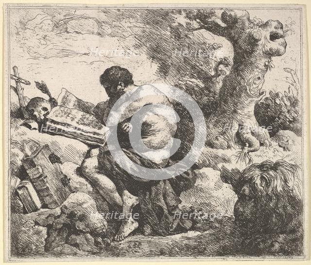 St. Jerome in a Landscape, 1762-63. Creator: Jean Jacques Lagrenee.