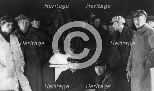 Funeral of V.M. Kruchina. Chapel, 1920. Creator: Unknown.
