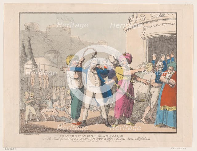 Fraternization in Grand Cairo, or The Mad General & his Bonny Party Likely to ..., October 9, 1798. Creator: Thomas Rowlandson.
