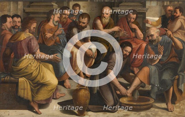 Christ Washing the Feet of the Apostles, 1560. Creator: Lambert van Noort.