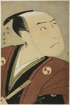 The actor Sawamura Sojuro III as Oboshi Yuranosuke in the play "Edo no Hana Ako no Shiogam..., 1796. Creator: Utagawa Toyokuni I.