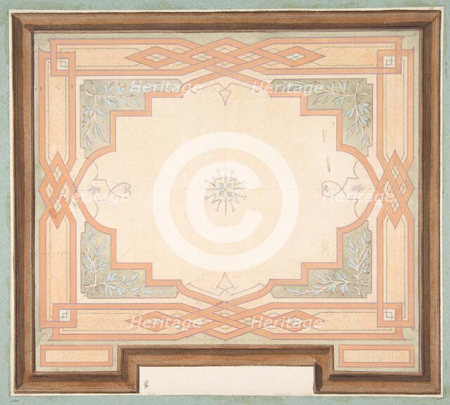 Design for a ceiling, second half 19th century. Creators: Jules-Edmond-Charles Lachaise, Eugène-Pierre Gourdet.