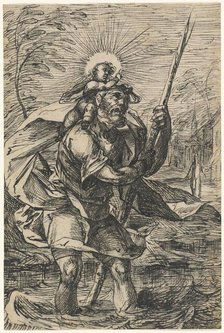 Saint Christopher (recto), 1615/1620. Creator: Hermann Weyer.