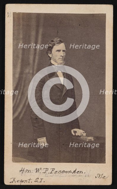 Portrait of William Pitt Fessenden (1806-1869), Before 1869. Creator: Brady's National Photographic Portrait Galleries.
