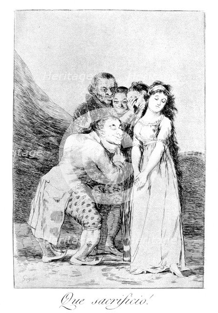 'What a sacrifice!', 1799. Artist: Francisco Goya