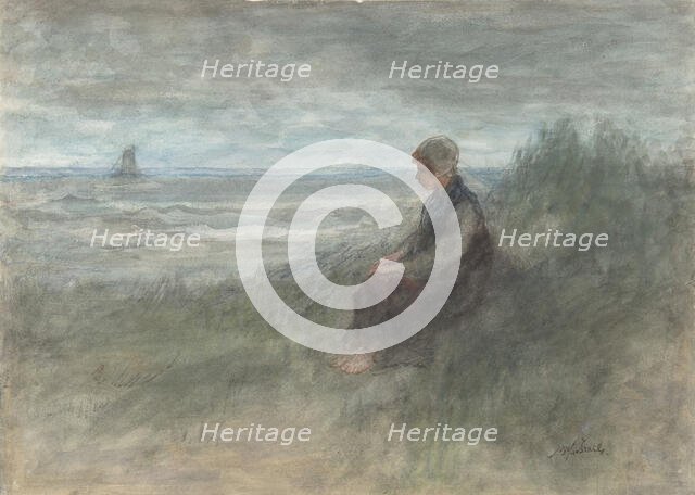 Girl in the Dunes, mid-19th-early 20th century. Creator: Jozef Israels.