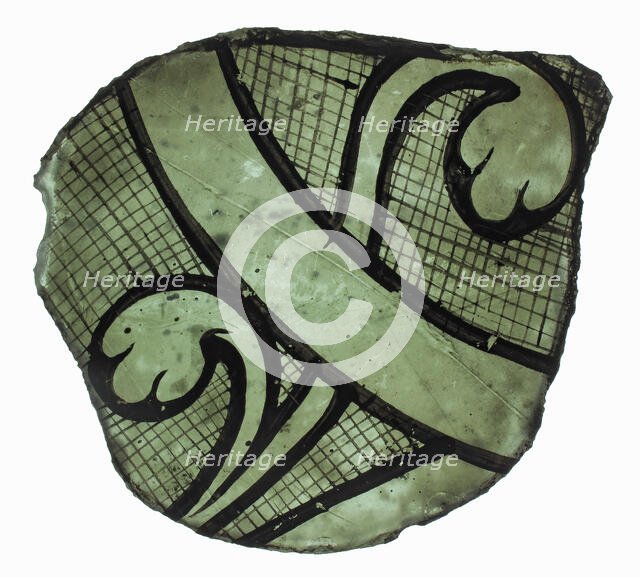 Glass Fragment, French or British, ca. 1300. Creator: Unknown.