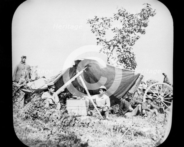 One of General Grant's Union Field Telegraph stations during the American Civil War, 1861-1865. Artist: Unknown