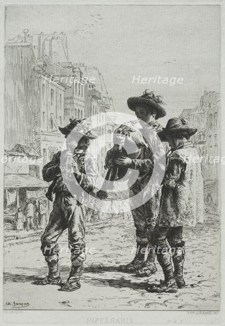 Pifferaris. Creator: Charles-Émile Jacque (French, 1813-1894).