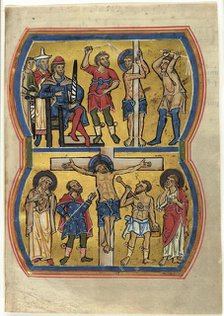 The Flagellation and The Crucifixion, from a Psalter, about 1239. Creator: Unknown.