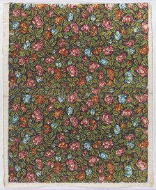 Sheet with overall floral pattern on a dark background, late 18th-mi..., late 18th-mid-19th century. Creator: Anon.