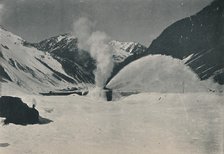 'Snow-Plough at Work Among The Andes', 1916. Artist: Unknown.