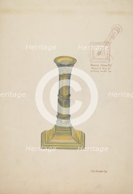 Candlestick, 1937. Creator: Irene M. Burge.
