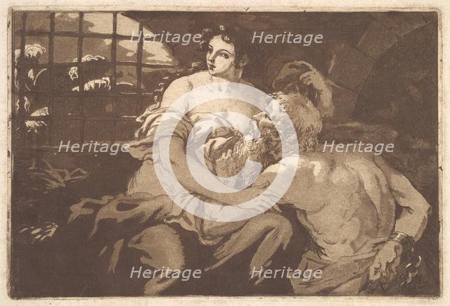 La charité romain (Roman Charity), in an album containing Recueil de Compositions par..., 1782-1821. Creator: Jean Jacques Lagrenee.