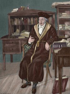 Hegel in his study, 19th century.  Creator: R. Cremer.