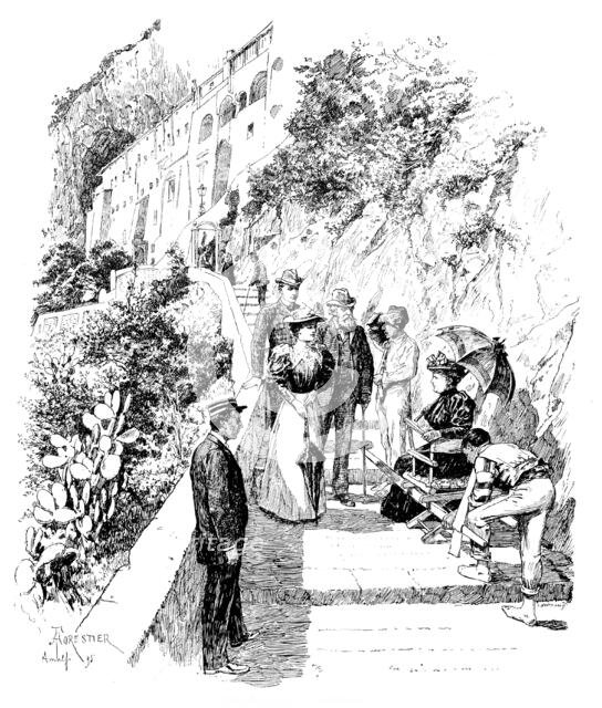 Adam Johnstone's Son: Sir Adam gravely introduced Clare, 1895. Creator: Carl Hentschel.