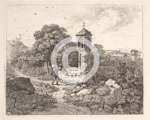 A Peasant Greeting the Statue of Mary, 1817. Creator: Johann Christian Erhard.