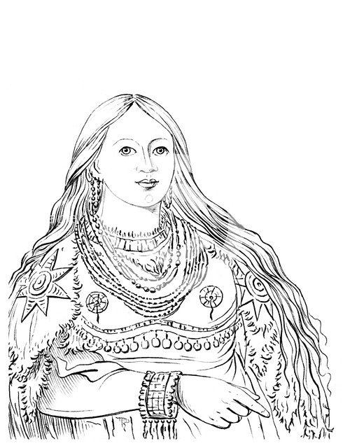 Portrait of 'Mink', Native American woman, 1841.Artist: Myers and Co