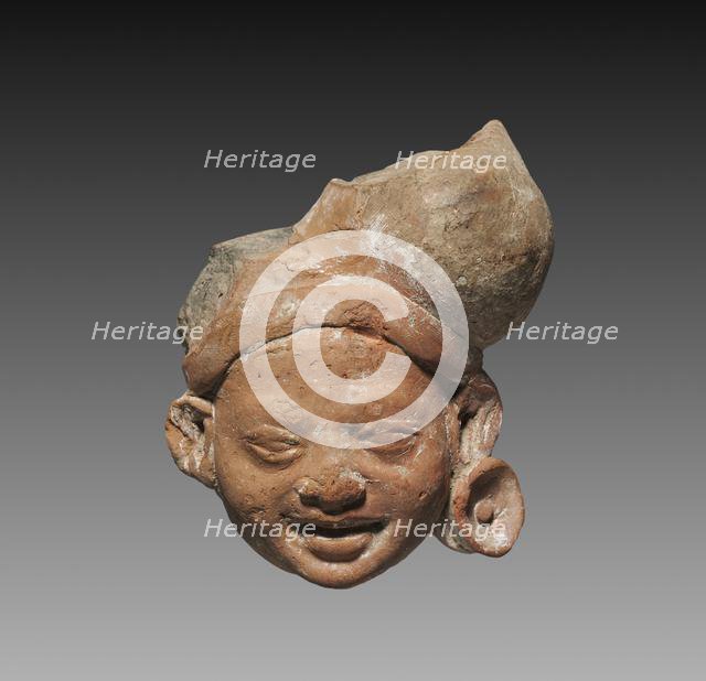 Male Head, possibly a Yaksha, c. 3rd Century BC. Creator: Unknown.