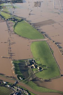 Aerial view of flooding around Athelney Hill, Somerset Levels, January, 2014. Artist: Damian Grady.