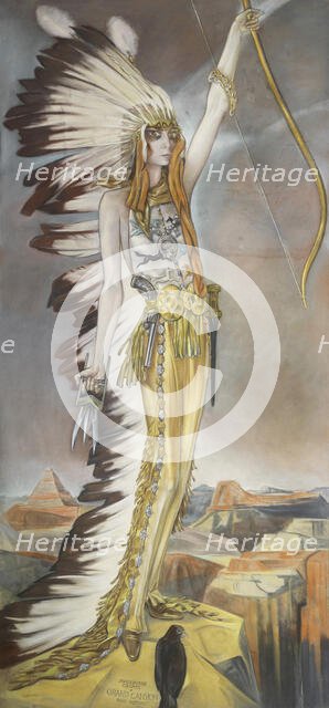 Marchesa Luisa Casati, Grand Canyon, 1927. Creator: Alberto Martini.