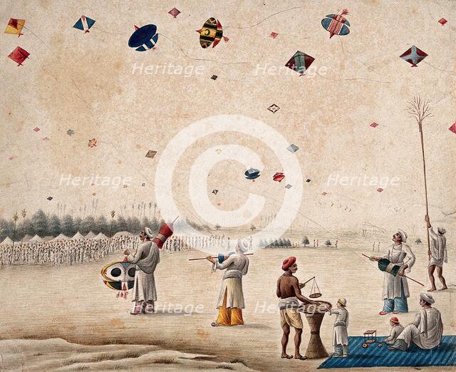 A kite flying festival, (between 1800 and 1899?). Creator: Unknown.